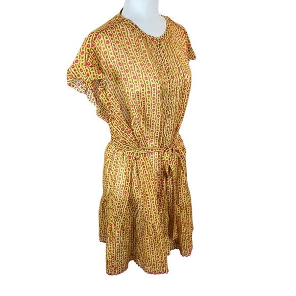 Saloni Dress Womens 10 Silk Cottagecore Fairy Prairie Sheer Ditsy Floral Mini - Picture 5 of 11